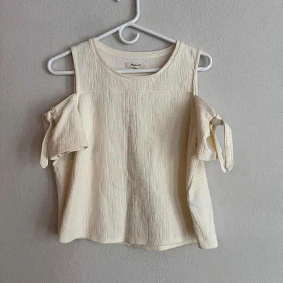 Madewell Skylark Cold Shoulder Cream Top - Picture 2 of 5